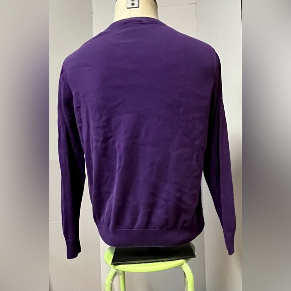 LACOSTE Men’s Purple V-neck Sweater Size: 5 - Picture 3 of 8